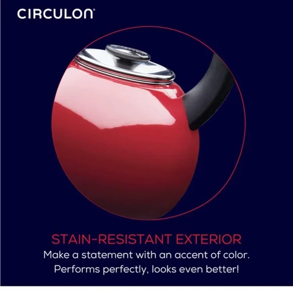 Circulon Enamel on Steel Whistling Teakettle - Picture 6 of 6